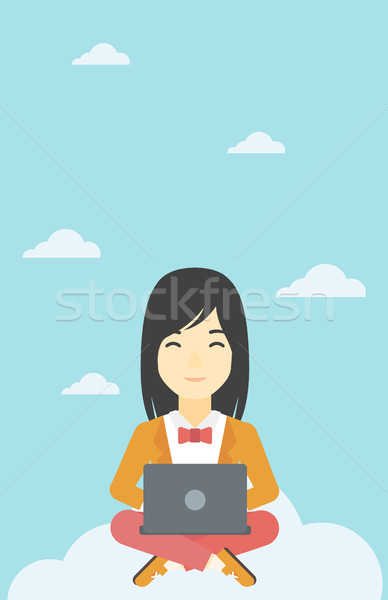 Woman using cloud computing technology. Stock photo © RAStudio