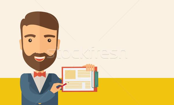 Handsome man with clipboard  Stock photo © RAStudio