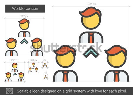 Belegschaft line Symbol Vektor isoliert weiß Stock foto © RAStudio