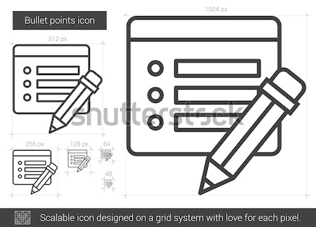 Foto stock: Bala · puntos · línea · icono · vector · aislado