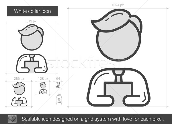 白領 線 圖標 向量 孤立 白 商業照片 © RAStudio