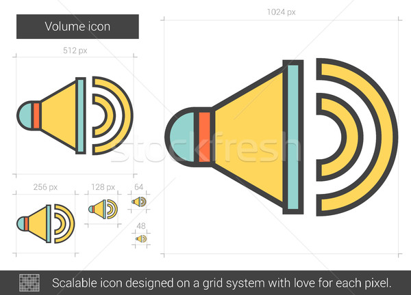 [[stock_photo]]: Volume · ligne · icône · vecteur · isolé · blanche