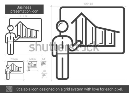 Affaires présentation ligne icône vecteur isolé [[stock_photo]] © RAStudio