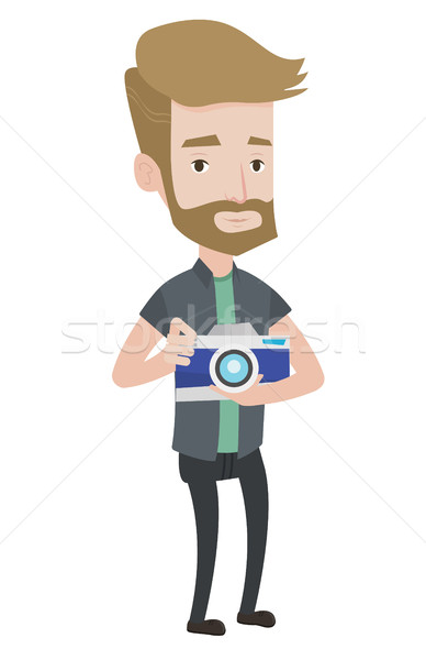 Photographer with camera vector illustration. Stock photo © RAStudio