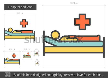 Hospital bed line icon. Stock photo © RAStudio