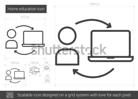 Home education line icon. Stock photo © RAStudio