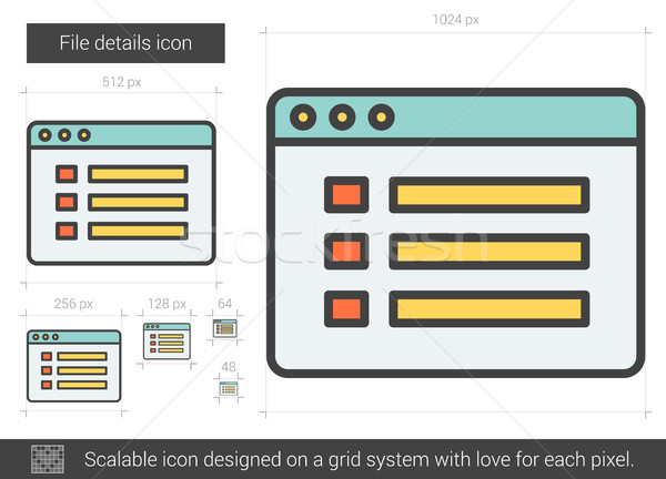 File details line icon. Stock photo © RAStudio