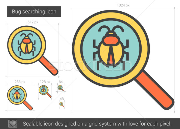 Stock photo: Bug searching line icon.