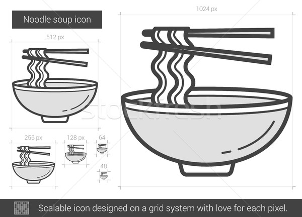 Noodle soup line icon. Stock photo © RAStudio