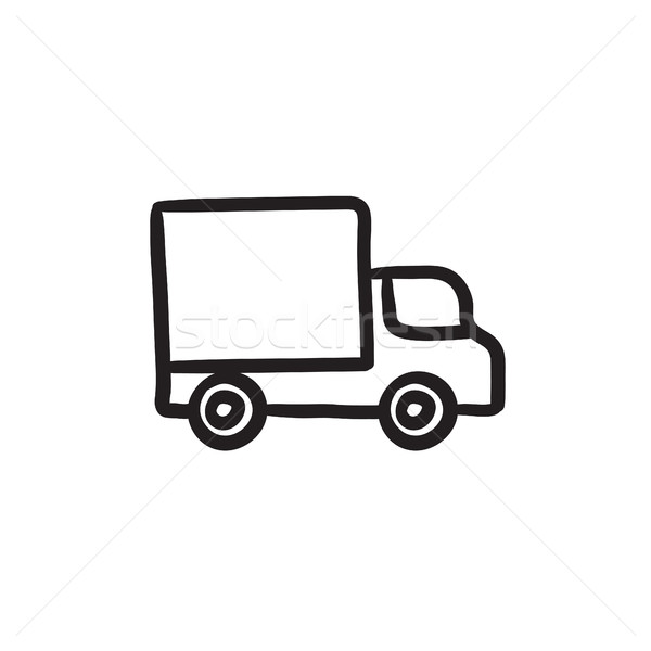 Delivery van sketch icon. Stock photo © RAStudio