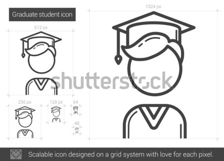 Graduate student line icon. Stock photo © RAStudio