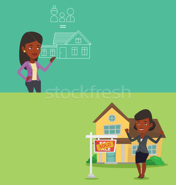 Two real estate banners with space for text. Stock photo © RAStudio