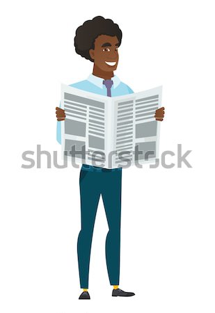 Groom reading newspaper vector illustration Stock photo © RAStudio