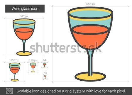 Glass of brandy line icon. Stock photo © RAStudio