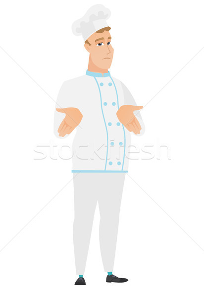 Caucasian confused chef cook shrugging shoulders Stock photo © RAStudio