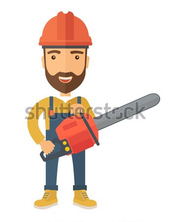 Miner checking documents vector illustration. Stock photo © RAStudio