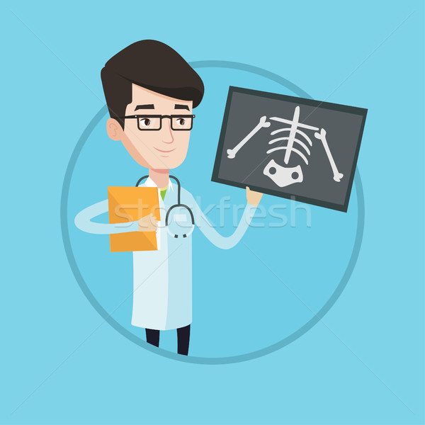 Doctor examining radiograph vector illustration. Stock photo © RAStudio