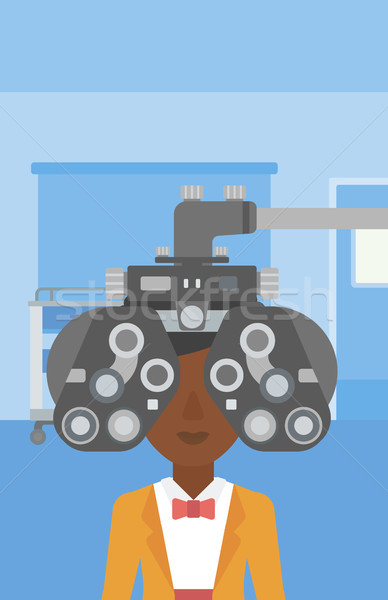 Pacient ochi femeie optometrist medical Imagine de stoc © RAStudio