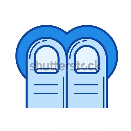 Two-finger swipe right line icon. Stock photo © RAStudio