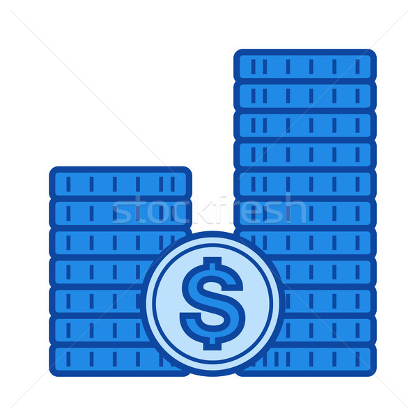 Stack of coins line icon. Stock photo © RAStudio