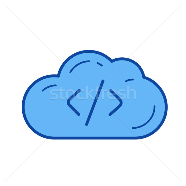 Transferring files cloud apps line icon. Stock photo © RAStudio