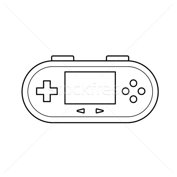 Gamepad ligne icône vecteur isolé blanche [[stock_photo]] © RAStudio