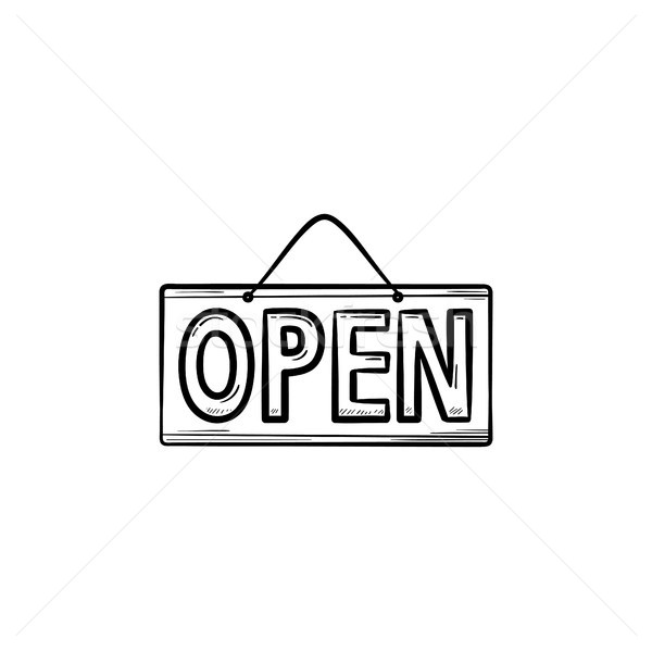 Open sign drawn outline doodle icon. Stock photo © RAStudio