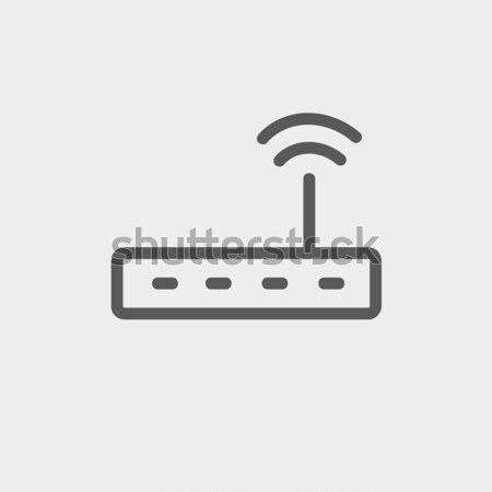Wi-fi маршрутизатор модем тонкий линия икона Сток-фото © RAStudio