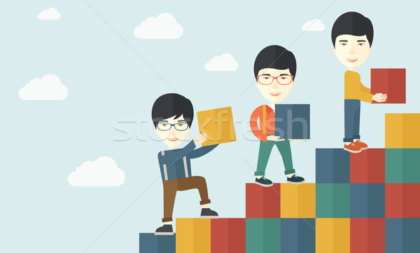 Businessmen are happy with the graph. Stock photo © RAStudio