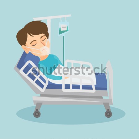 Patient in hospital bed being monitored Stock photo © RAStudio