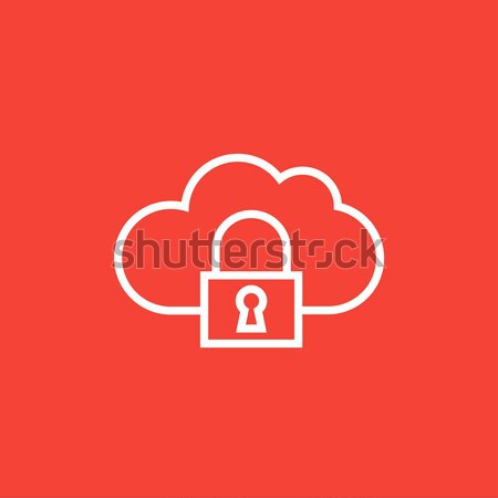 Cloud computing security line icon. Stock photo © RAStudio