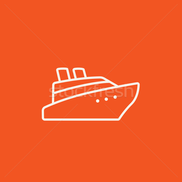 Zdjęcia stock: Statek · wycieczkowy · line · ikona · internetowych · komórkowych · infografiki