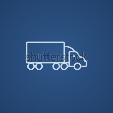 Camion de livraison ligne icône web mobiles infographie [[stock_photo]] © RAStudio
