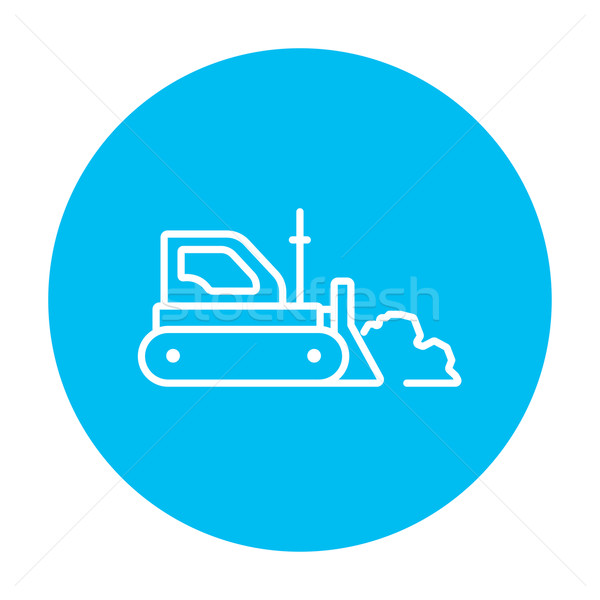 Bulldozer line Symbol Web mobile Infografiken Stock foto © RAStudio