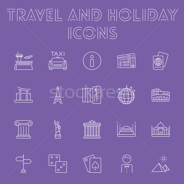Travel and holiday icon set. Stock photo © RAStudio