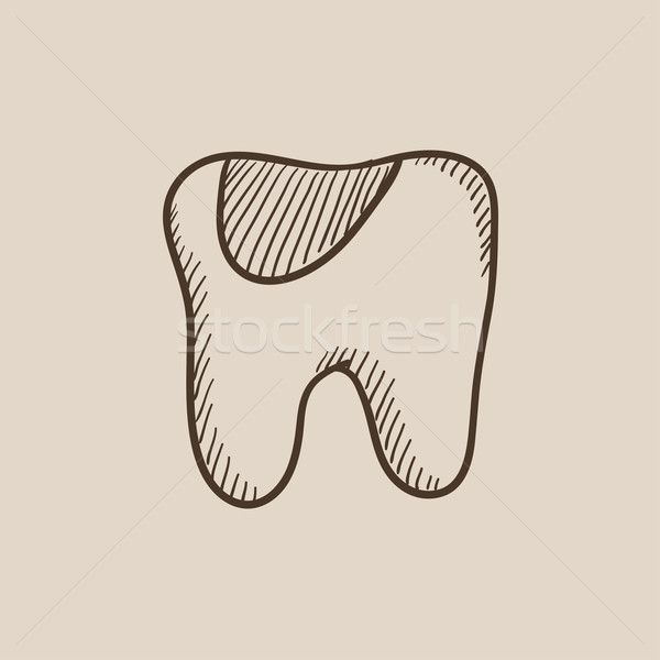Tooth decay sketch icon. Stock photo © RAStudio