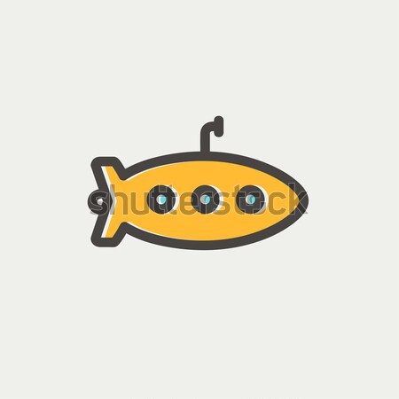 подводная лодка линия икона уголки веб мобильных Сток-фото © RAStudio
