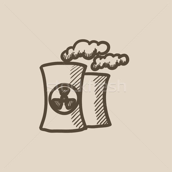 Nuclear power plant sketch icon. Stock photo © RAStudio