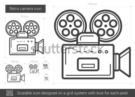 Retro camera line icon. Stock photo © RAStudio