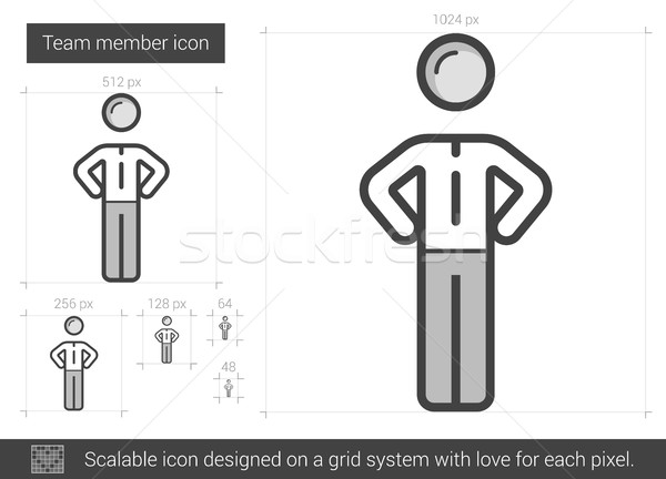 Equipo miembro línea icono vector aislado Foto stock © RAStudio