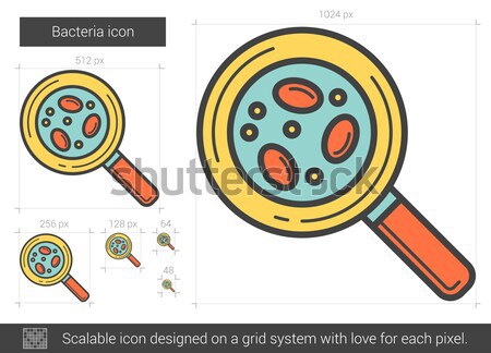 Bacteriile linie icoană vector izolat alb Imagine de stoc © RAStudio