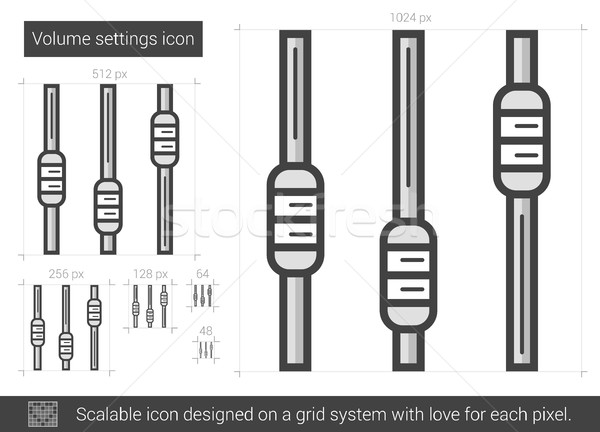 ボリューム 行 アイコン ベクトル 孤立した ストックフォト © RAStudio