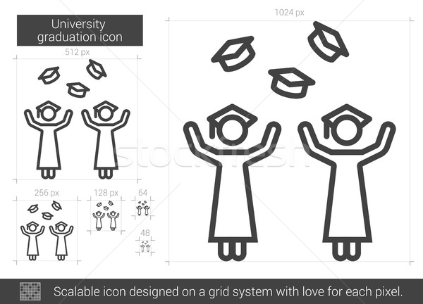 University graduation line icon. Stock photo © RAStudio