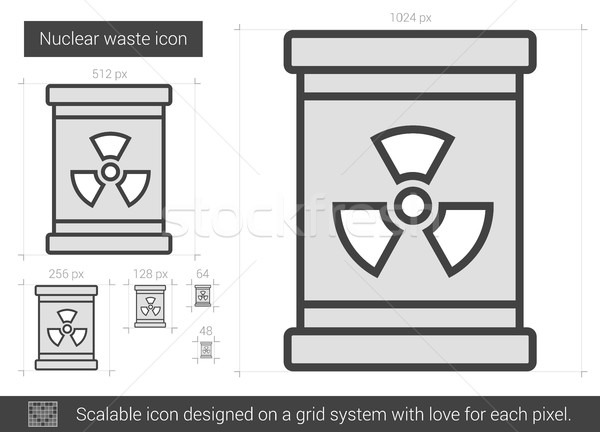 Stock photo: Nuclear waste line icon.