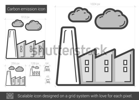 Carbono emissão linha ícone vetor isolado Foto stock © RAStudio