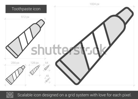 Foto stock: Pasta · dentífrica · línea · icono · vector · aislado · blanco