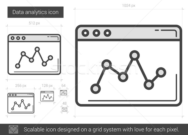 [[stock_photo]]: Données · analytics · ligne · icône · vecteur · isolé