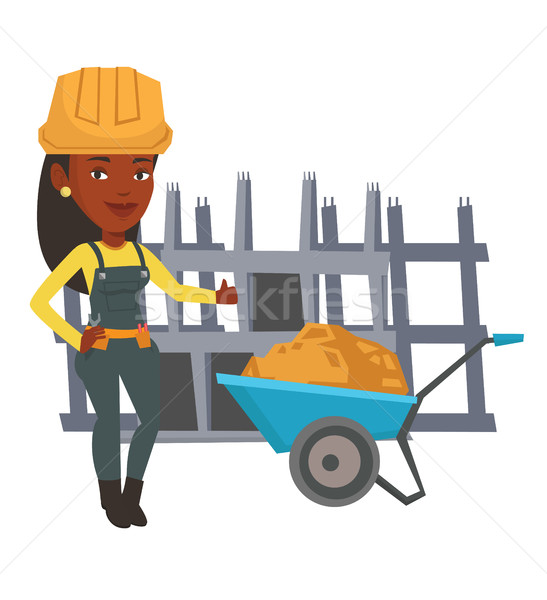 Builder giving thumb up vector illustration. Stock photo © RAStudio