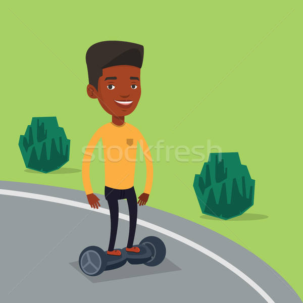 Man riding on self-balancing electric scooter. Stock photo © RAStudio