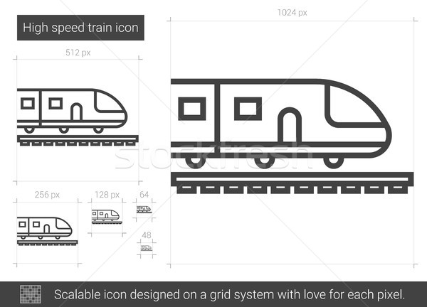 Mare viteza tren linie icoană vector izolat Imagine de stoc © RAStudio